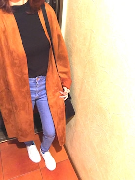 「DISCOAT（ディスコート）のアイテム（ムートンコート）」を使った、Julさん（レディース・157cm）の冬コーディネート