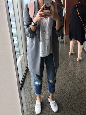「MIXXO（ミッソ）のアイテム（パンツ）」を使った、stacyさん（レディース・174cm）の秋コーディネート