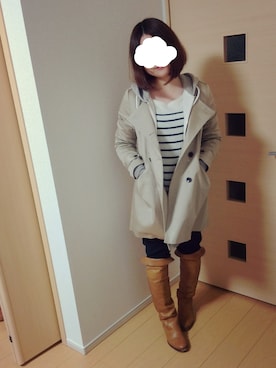 「URBAN RESEARCH ROSSO WOMEN（アーバンリサーチ　ロッソ）のアイテム（ノーカラージャケット）」を使った、chocoさん（レディース・156cm）の冬コーディネート