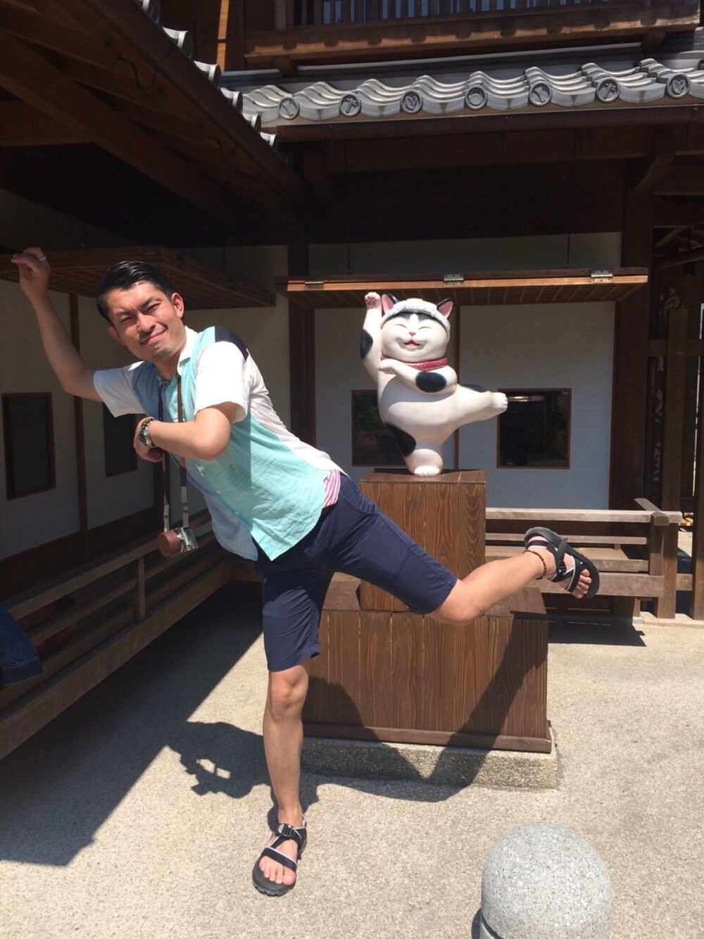 「Gramicciのアイテム（その他パンツ、ブルー系）」を使った、コバオさん（メンズ・177cm）の秋コーディネートの1枚目の写真