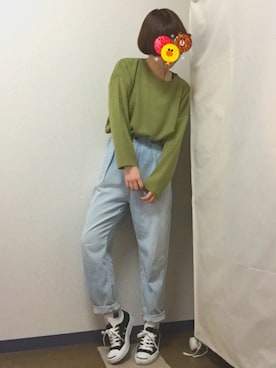 「マムジーンズ」｜りゅうさん（レディース・153cm）の春コーディネート