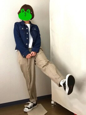 「CONVERSE（コンバース）のCONVERSE コンバース ジャック パーセル / JACK PURCEL（スニーカー）」を使った、りゅうさん（レディース・153cm）の春コーディネート