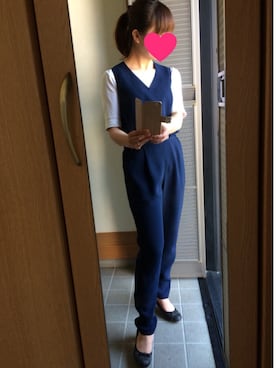 「GU（ジーユー）のアイテム（つなぎ/オールインワン）」を使った、⭐️KAO⭐︎さん（レディース・157cm）の春コーディネート