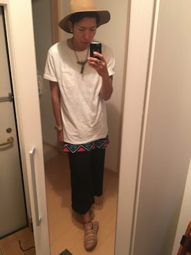「CECIL McBEE（セシルマクビー）のアイテム（帽子）」を使った、p.y.s.kさん（メンズ・181cm）の夏コーディネート