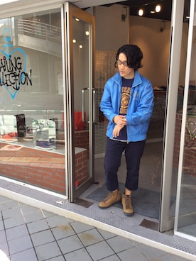 「ジャパンブルー」｜「アイテム（ブーツ）」を使った、CAMPER 代官山店さん（メンズ・170cm）の夏コーディネート