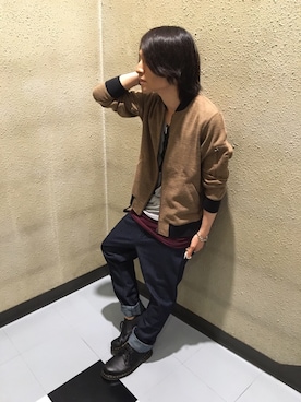 「rovtski」｜「アイテム（ブルゾン）」を使った、Donoshitaさん（メンズ・165cm）の秋コーディネート