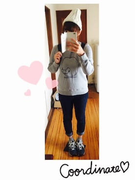 「Crisp（クリスプ）のアイテム（ニットキャップ/ビーニー）」を使った、ずーみんさん（レディース・164cm）の秋コーディネート
