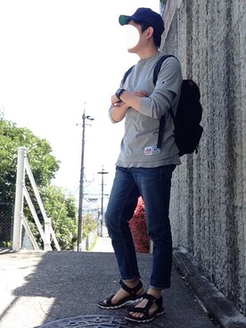 「CIAOPANIC TYPY（チャオパニックティピー）のアイテム（サンダル）」を使った、✗まっしゅー✗さん（メンズ・170cm）の春コーディネート