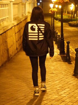 「アイテム（ボディバッグ/ウエストポーチ、ブルー系）」を使った、きいさん（レディース・165cm）の春コーディネート