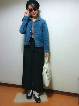 「ベレ女」｜「アイテム（デニムジャケット）」を使った、RIE..:*:･･☆さん（レディース・163cm）の秋コーディネート