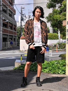「glamb（グラム）のアイテム（ブルゾン）」を使った、【glamb】TKさん（メンズ・181cm）の春コーディネート