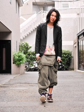 「glamb（グラム）のアイテム（スニーカー）」を使った、【glamb】TKさん（メンズ・181cm）の夏コーディネート