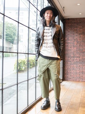 「glamb（グラム）のアイテム（帽子）」を使った、【glamb】TKさん（メンズ・181cm）の冬コーディネート