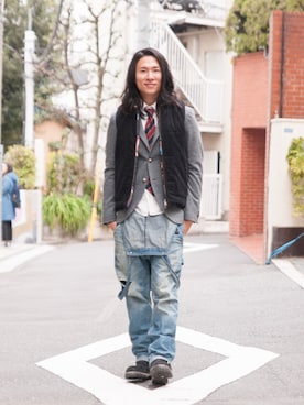 「glamb（グラム）のアイテム（ジャケット/アウター）」を使った、【glamb】TKさん（メンズ・181cm）の春コーディネート