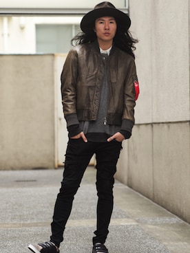 「glamb（グラム）のアイテム（ジャケット/アウター）」を使った、【glamb】TKさん（メンズ・181cm）の春コーディネート