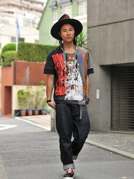 「glamb（グラム）のアイテム（パンツ）」を使った、【glamb】TKさん（メンズ・181cm）の夏コーディネート