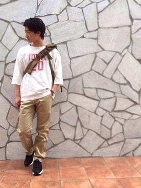 「MYSTERY RANCH（ミステリーランチ）のアイテム（メッセンジャーバッグ）」を使った、Naoki Oamiさん（メンズ・175cm）の春コーディネート