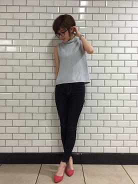 「ノースリーブニット」｜nskbさん（レディース・156cm）の夏コーディネート