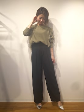 「RANDA（ランダ）のアイテム（ニット/セーター）」を使った、nskbさん（レディース・157cm）の春コーディネート