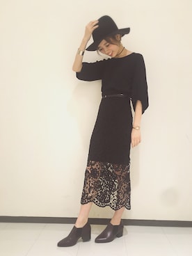 「アイテム（ブーティ）」を使った、nskbさん（レディース・157cm）の秋コーディネート