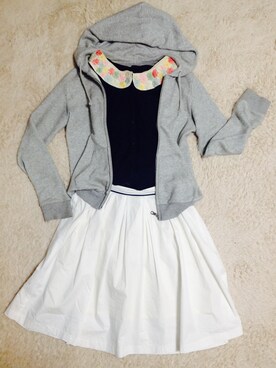 「#白スカート」｜shio **さん（レディース・158cm）の春コーディネート