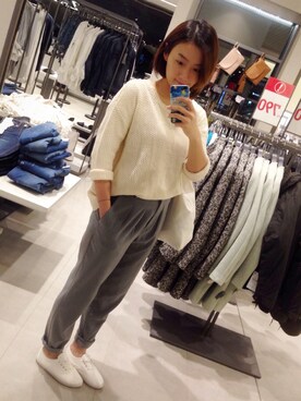 「NET（ネット）のアイテム（スラックス）」を使った、mg weiさん（レディース・158cm）の春コーディネート