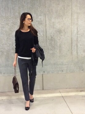 「BLACK BY MOUSSY（ブラックバイマウジー）のアイテム（ライダースジャケット）」を使った、maicoさん（レディース・169cm）の春コーディネート