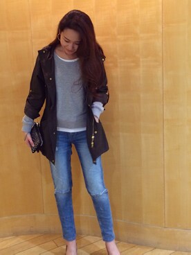 「Q（キュー）のアイテム（その他アウター）」を使った、maicoさん（レディース・169cm）の春コーディネート