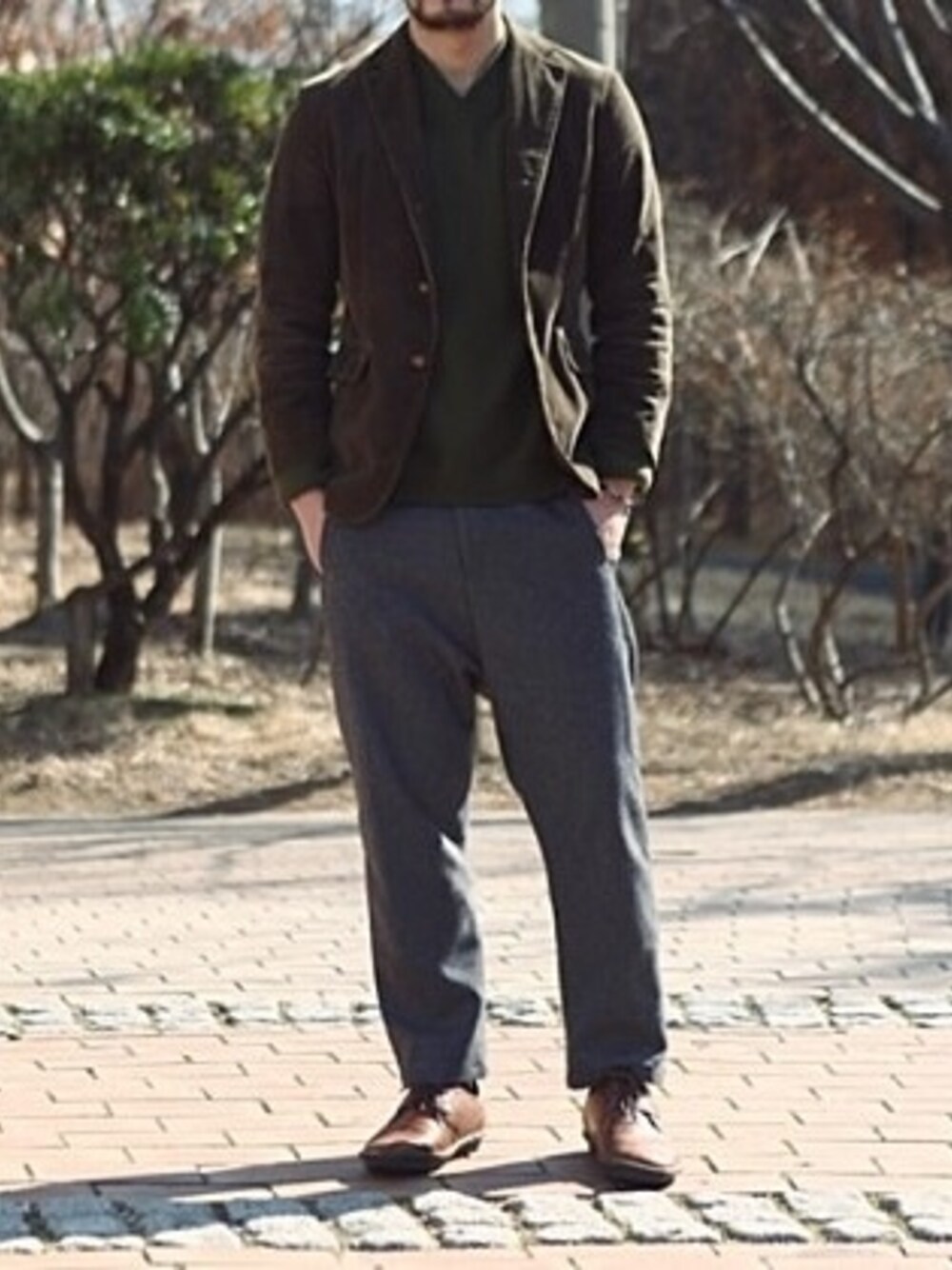 「자켓,야상,카모」｜「Handmadeのアイテム（テーラードジャケット、その他）」を使った、Chanwee Munさん（メンズ・178cm）の秋コーディネートの1枚目の写真