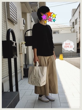 「MASTER&Co（マスターアンドコー）のアイテム（トートバッグ）」を使った、thackrayさん（レディース・166cm）の春コーディネート