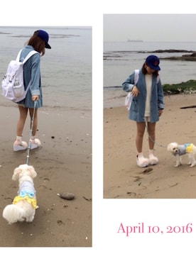 「merry jenny（メリージェニー）のアイテム（デニムジャケット）」を使った、モエさん（レディース・152cm）の春コーディネート