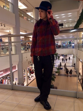 「ウールシャツ」｜「アイテム（スラックス）」を使った、okaiさん（メンズ・172cm）の秋コーディネート