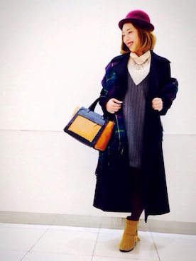 「OSMOSIS（オズモーシス）のアイテム（その他アウター）」を使った、kuropiさん（レディース・159cm）の秋コーディネート