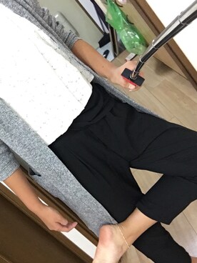 「one way（ワンウェイ）のアイテム（カーディガン/ボレロ、グレー系）」を使った、あすかさん（レディース・167cm）の秋コーディネート