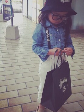 「STUSSY（ステューシー）のアイテム（その他）」を使った、maichiさん（キッズ・110cm）の夏コーディネート