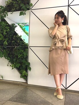 「ウエストリボン」｜kanakoさん（レディース・157cm）の夏コーディネート