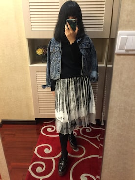 「ROCOCO（ロココ）のアイテム（スカート）」を使った、anniesuさん（レディース・153cm）の春コーディネート