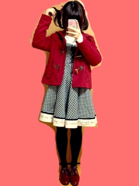 「ドレスシューズ」｜「アイテム（ダッフルコート）」を使った、なかさん（レディース・154cm）の冬コーディネート