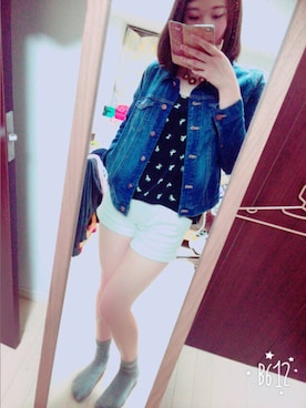 「school」｜「アイテム（デニムジャケット）」を使った、mimikoさん（レディース・167cm）の春コーディネート
