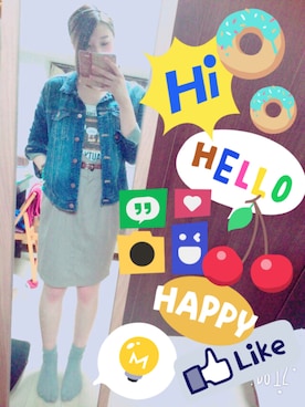 「school」｜「アイテム（デニムジャケット）」を使った、mimikoさん（レディース・167cm）の夏コーディネート