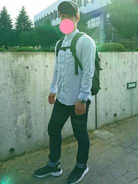 「COMME CA ISM（コムサイズム）のアイテム（キャップ）」を使った、こーさん（メンズ・174cm）の秋コーディネート