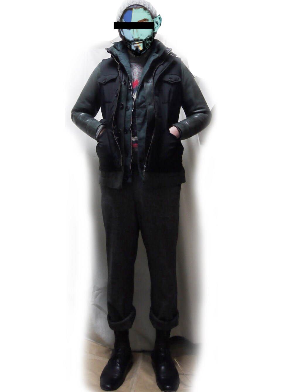 「Paul Smith、冬のSALEで買いました！（アウター）、 house of blues」｜「Paul SmithのPaul Smith  lamb leather　Jacket（その他アウター、グリーン系）」を使った、JoeJoさん（メンズ・175cm）の冬コーディネートの1枚目の写真
