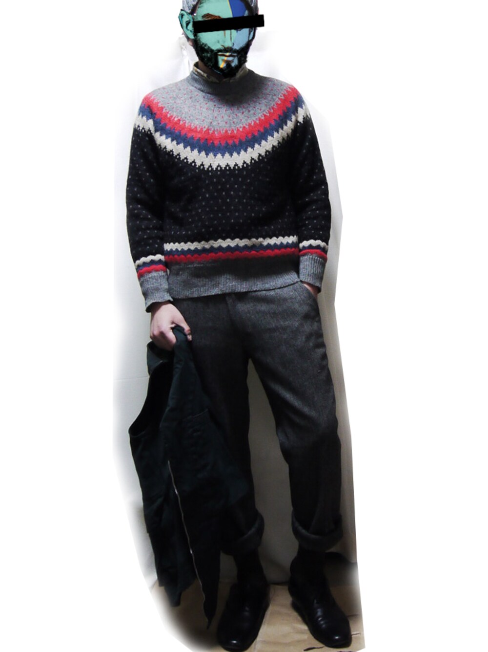「カウチンセーター、 ＺＡＲＡ、 Uniqlo」｜「柄セーター（ニット/セーター、その他）」を使った、JoeJoさん（メンズ・175cm）の冬コーディネートの1枚目の写真