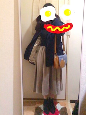 「おさげ」｜「アイテム（ジャケット/アウター）」を使った、moekoさん（レディース・159cm）の冬コーディネート