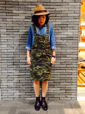 「SEVENDAYS=SUNDAY（セブンデイズサンデイ）のアイテム（ジャンパースカート）」を使った、atsumiさん（レディース・163cm）の秋コーディネート