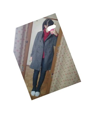 「3分コーデ」｜Riiiさん（レディース・154cm）の冬コーディネート