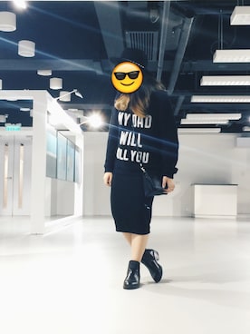 「MONKI（モンキ）のアイテム（ハンドバッグ）」を使った、pkさん（レディース・165cm）の冬コーディネート