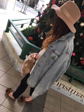 「Ungrid（アングリッド）の 【Casual】ｳﾞｨﾝﾃｰｼﾞGｼﾞｬﾝ （デニムジャケット）」を使った、kuchan☻さん（レディース・151cm）の秋コーディネート