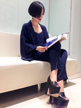 「 ジャンプスーツ」｜「アイテム（オールインワン・サロペット）」を使った、鈴木琴美さん（レディース・160cm）の秋コーディネート