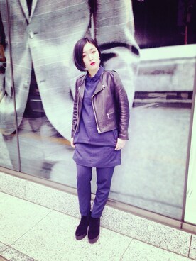 「blackmeans（ブラックミーンズ）のアイテム（ワンピース）」を使った、鈴木琴美さん（レディース・160cm）の春コーディネート